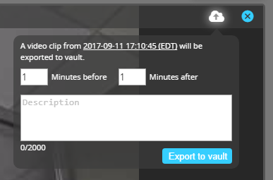 Save as video clip dialog in Stratocast™ HTML5 video player.