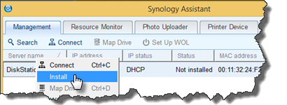 Installing DiskStation from the installation CD.